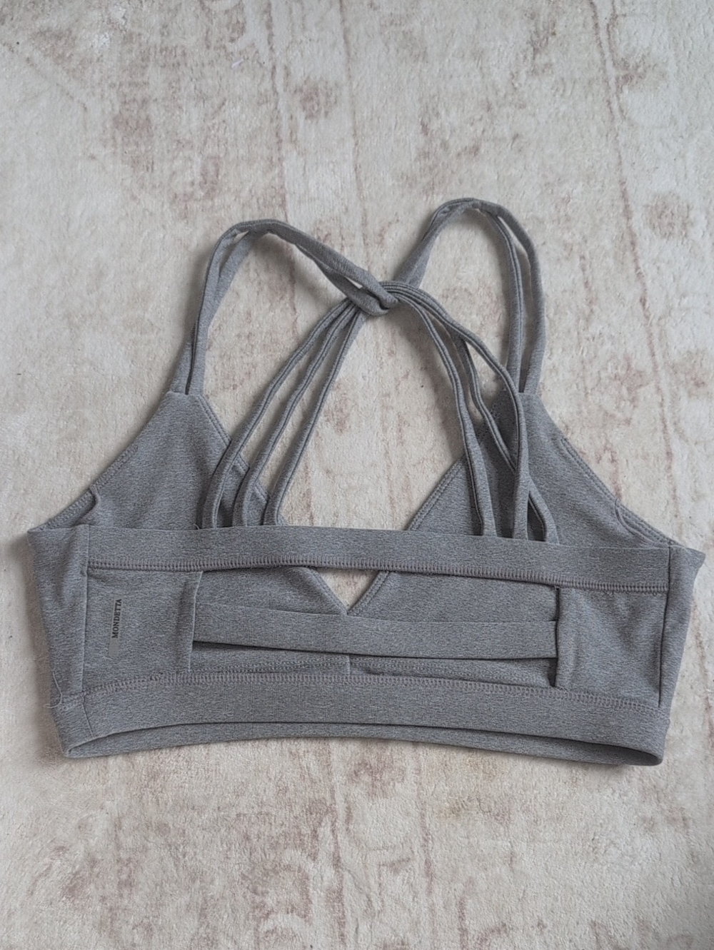 Mondetta Grey Strappy Back Sports Bra